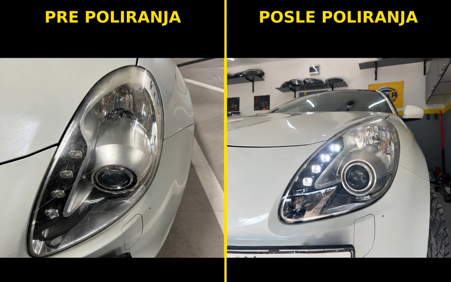 Pre i posle poliranja farova — primer 3